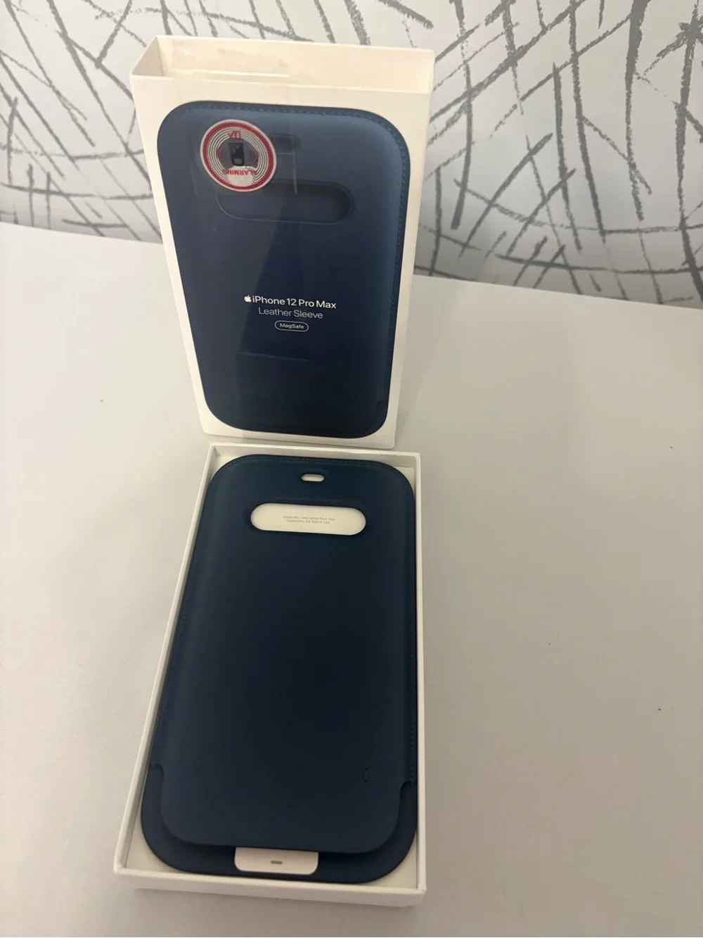 Apple Leather Sleeve with MagSafe for the iPhone 12 Pro Max in Baltic Blue